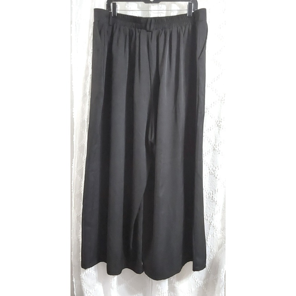 Bloomchic Black Wide Leg Palazzo Pants Plus Size 18-20 Pleated Elastic Waist